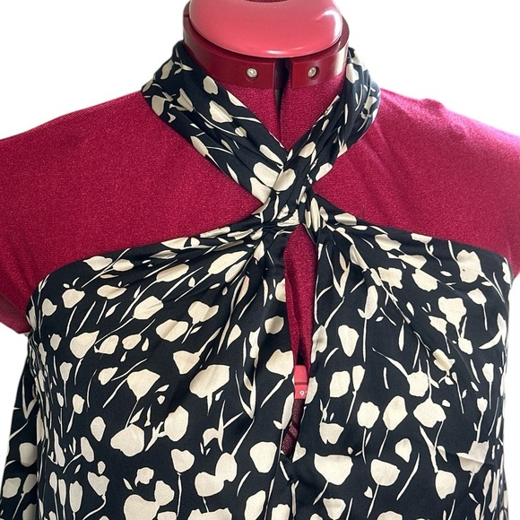 ZARA black and ivory satin easy care halter top - Picture 6 of 11